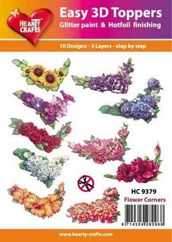Hearty Crafts Easy 3D Toppers 3D-paketti kukkakulmat