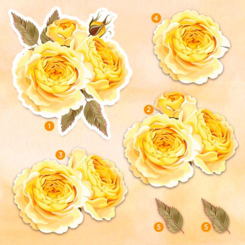CC DTPAD ROSIB 3d paperilehtio roses in bloom 3