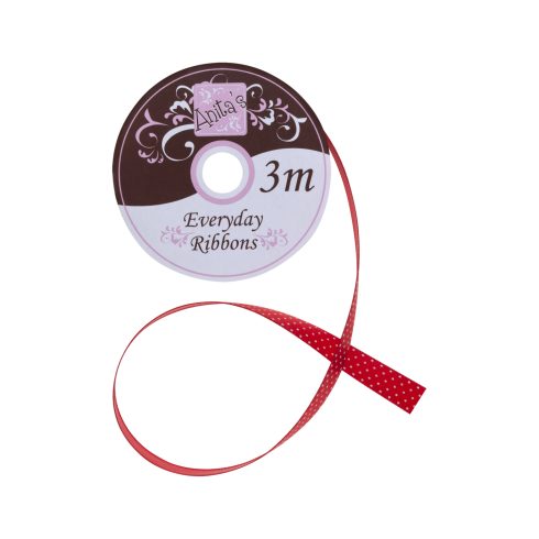 Satin ribbon red spotted (3m)