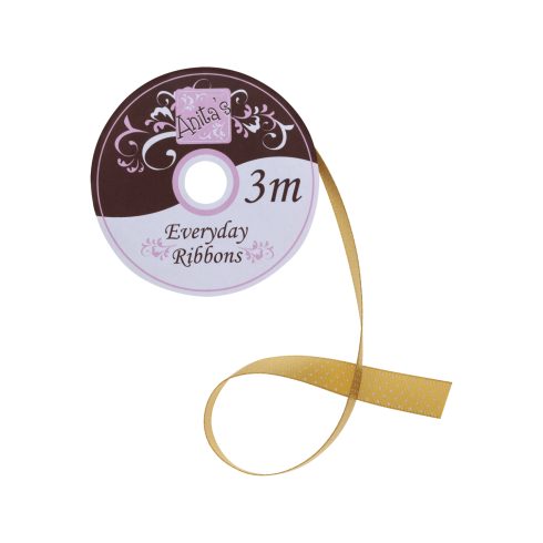 Satin ribbon gold spotted (3m)