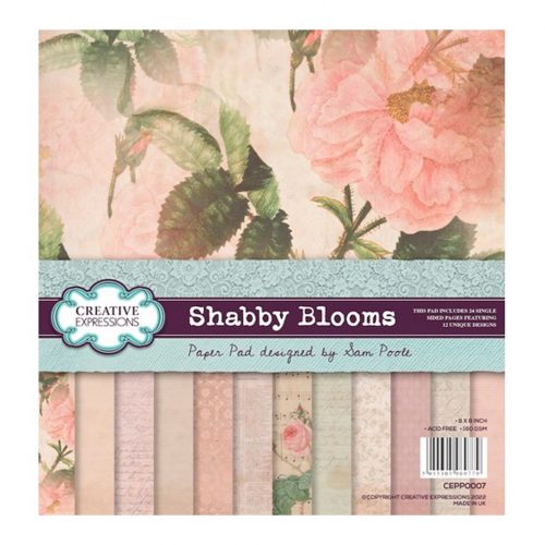 Creative Expressions – Shabby Blooms paper pad 20,3 x 20,3 cm