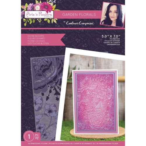 367 CRAFTERS COMPANION ARTS N FLOWERS GARDEN FLORALS 3D EMBOSSING FOLDER DIVINE BLOOMS 1