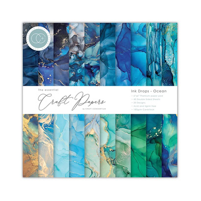 Craft Consortium – Ink Drops Ocean paperilehtio 152 x 152 cm