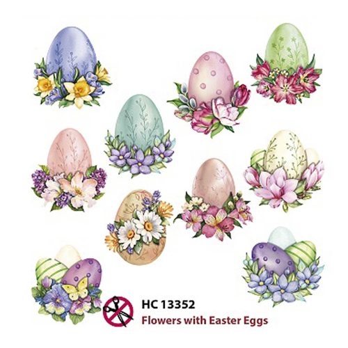 3D Paasiaismunat ja kukat Flowers with Easter Eggs HC 13352