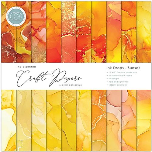 Craft Consortium – Ink Drops Sunset paperilehtio 305 x 305 cm