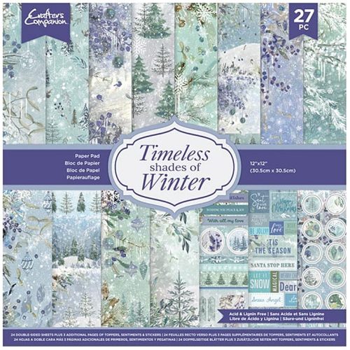 Crafters Companion – Timeless Shades of Winter paperilehtio 305 x 305 cm