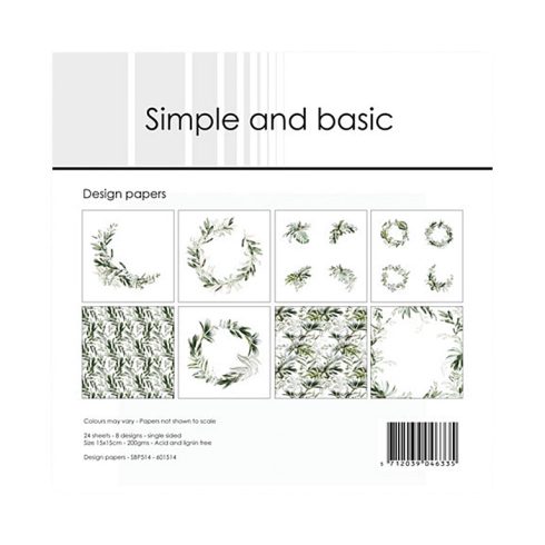 SImple and Basic – Green Softness paperilajitelma 15x 15 cm