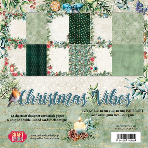 Craft & You Design – Christmas Vibes paperilajitelma 30,5 x 30,5 cm