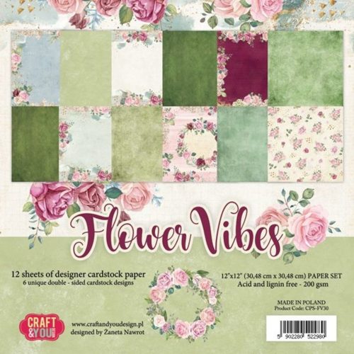Craft & You Design – Flower Vibes paperilajitelma 30,5 x 30,5 cm