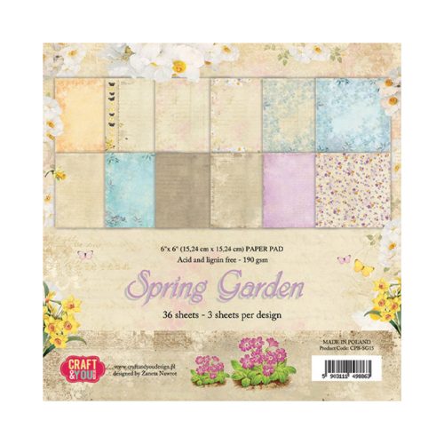 Craft & You Design – Spring Garden paperilajitelma 15,2 x 15,2 cm