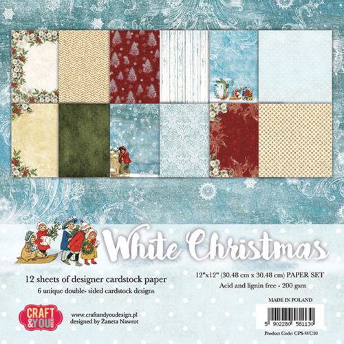 Craft You Design – White Christmas paperilajitelma 305 x 305 cm
