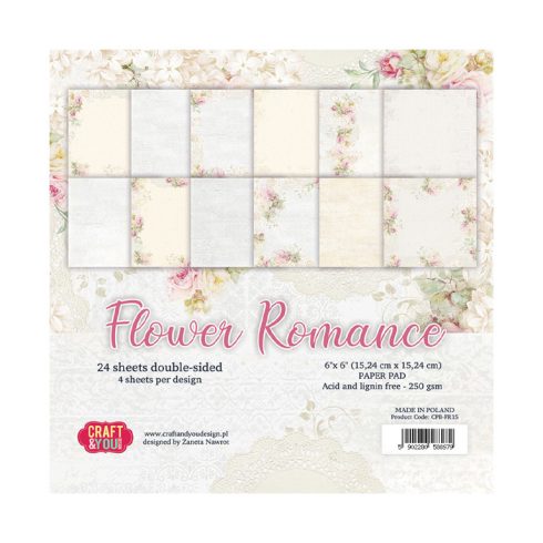 Craft & You Design – Flower Romance paperilajitelma 15,2 x 15,2 cm