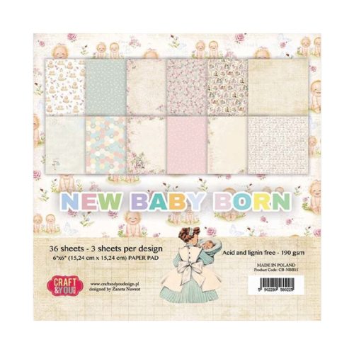 Craft & You Design – New Baby Born paperilajitelma 15,2 x 15,2 cm