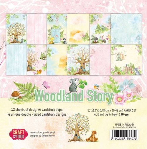 Craft & You Design – Woodland Story paperilajitelma 30,5 x 30,5 cm