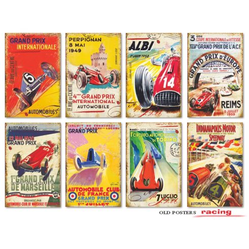Decorer – Old Posters Racing korttikuvat 7 x 10,8 cm (24 kpl)