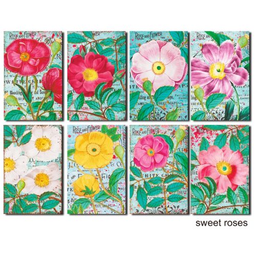 Decorer – Sweet Roses korttikuvat 7 x 10,8 cm (24 kpl)