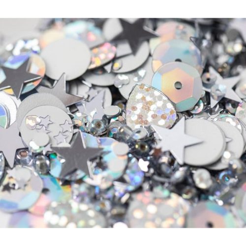 Sizzix shaker Sequins Beads – SILVER MIX
