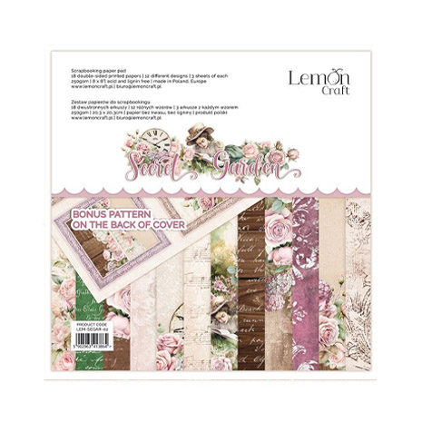 Lemon Craft – Secret Garden paperilehtiö 20,3 x 20,3 cm