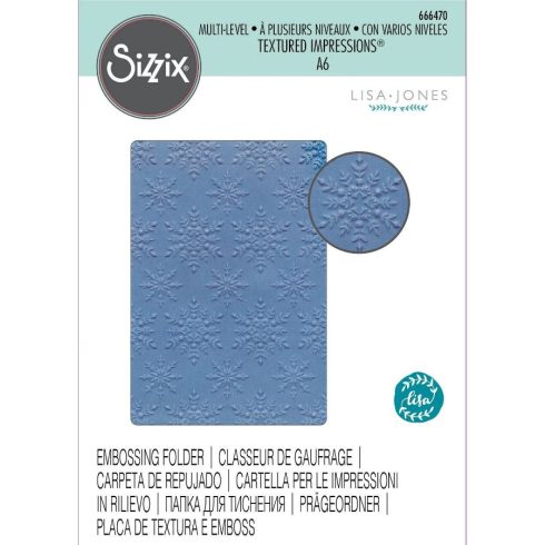 Sizzix 3D kohokuviointikansio Textured Impressions – SNOWFLAKE SPARKLE