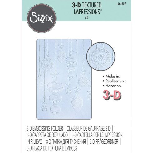 Sizzix 3D kohokuviointikansio Textured Impressions – SPARKLY ORNAMENTS