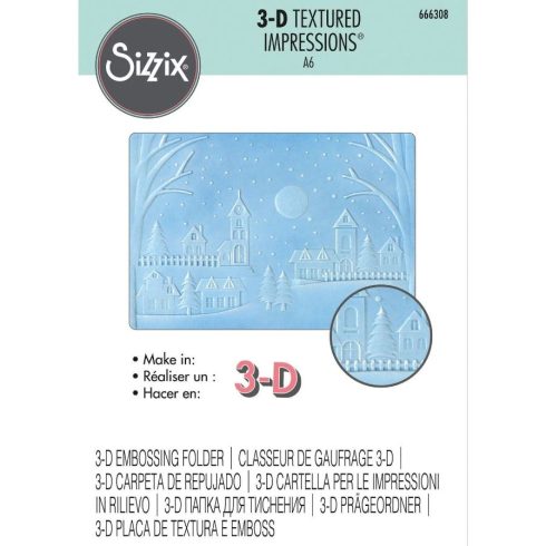 Sizzix 3D kohokuviointikansio Textured Impressions – WINTER VILLAGE