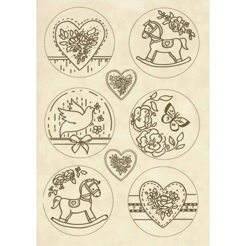 Stamperia Wooden Shapes puukuviot – PLAQUETTE BABY (A5)