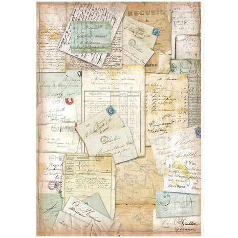 Stamperia riisipaperi – Around the World Letters Rice Paper (A4)