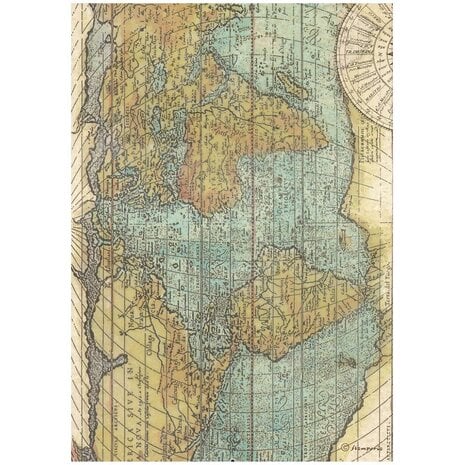 Stamperia riisipaperi – Around the World Map Rice Paper (A4)