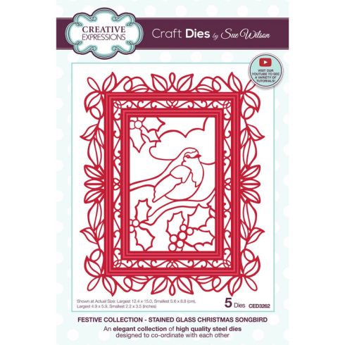 Creative Expressions stanssi – STAINED GLASS CHRISTMAS SONGBIRD