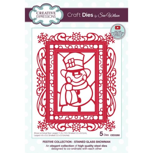 Creative Expressions stanssi – STAINED GLASS SNOWMAN