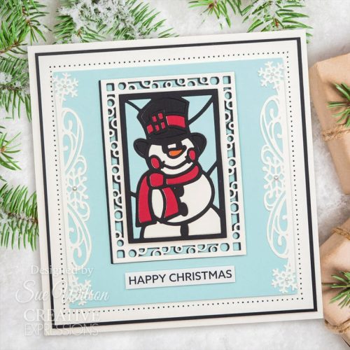 Creative Expressions stanssi – STAINED GLASS SNOWMAN3