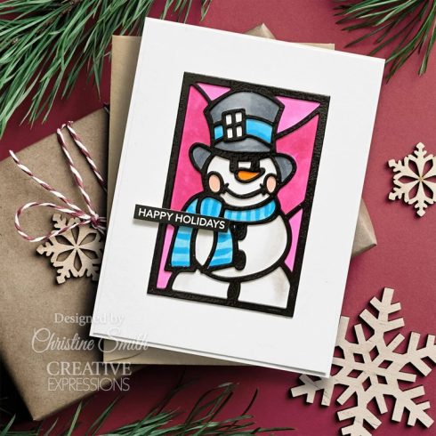 Creative Expressions stanssi – STAINED GLASS SNOWMAN4