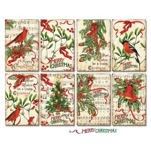 Decorer – Merry Christmas korttikuvat 7 x 10,8 cm (24 kpl)