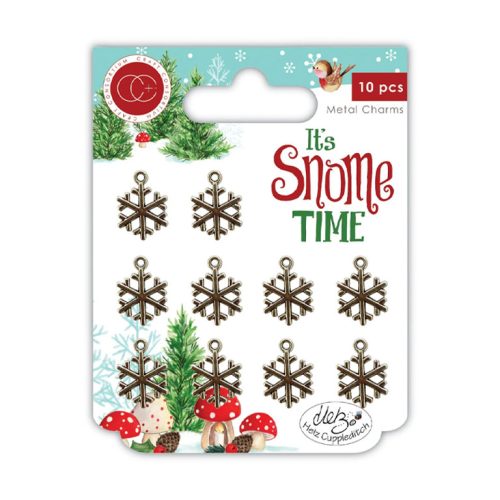 It's Snome Time Metal Charms Snowflakes - LUMIHIUTALEET liimataustaiset 15mm