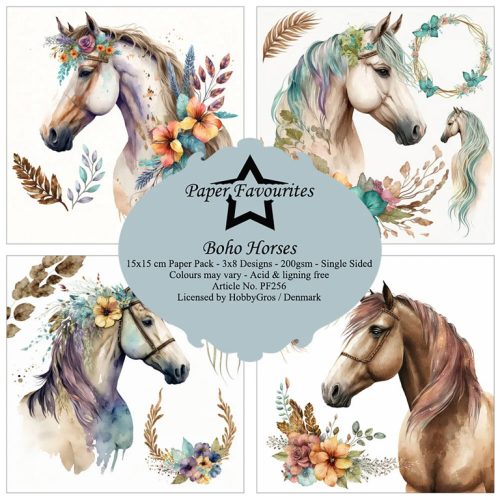Paper Favourites – Boho Horses paperilajitelma 15 x 15 cm1