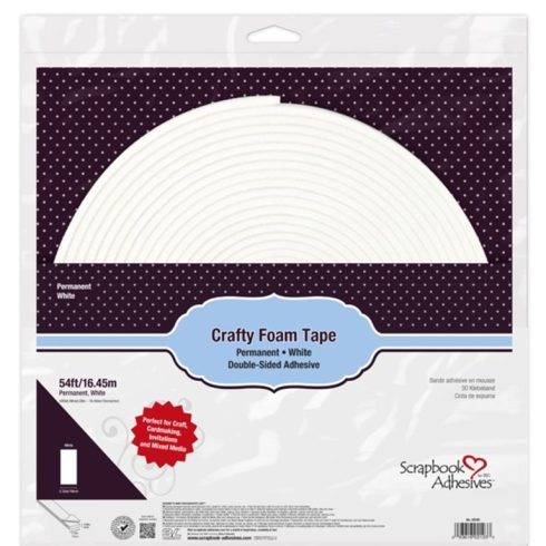Crafty Foam Tape WHITE 10mm 16,45m – 3D Kohoteippi valkoinen