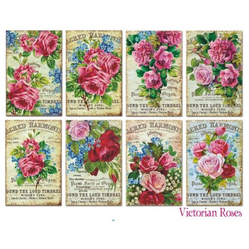 Decorer – Victorian Roses korttikuvat 7 x 10,8 cm (24 kpl)