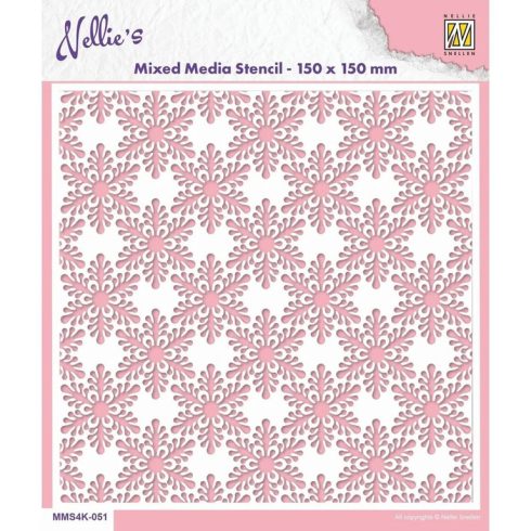 Nellie's Mixed Media Stencil sapluuna – Snowflakes
