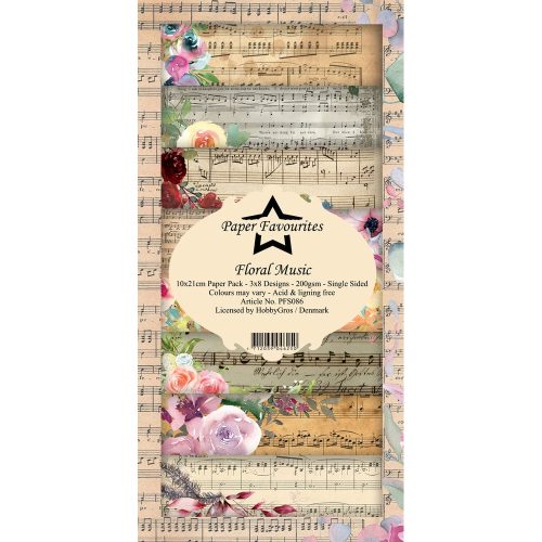 Paper Favourites – Floral Music paperilajitelma 10 x 21 cm