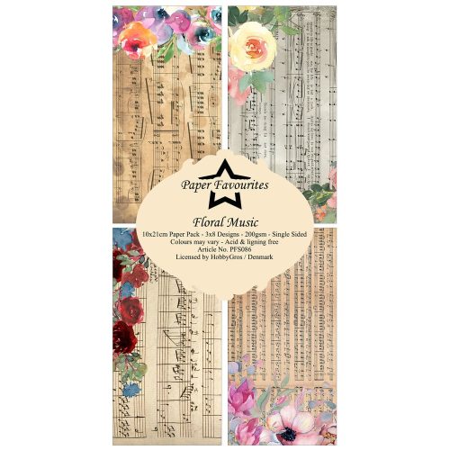 Paper Favourites – Floral Music paperilajitelma 10 x 21 cm1