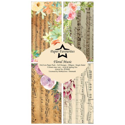 Paper Favourites – Floral Music paperilajitelma 10 x 21 cm2