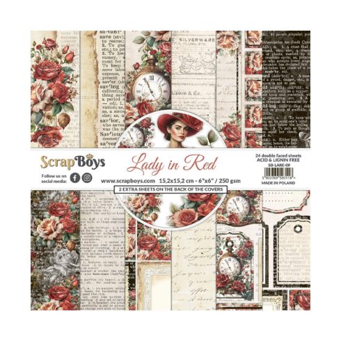 ScrapBoys – Lady in Red paperilehtiö 15,2 x 15,2 cm