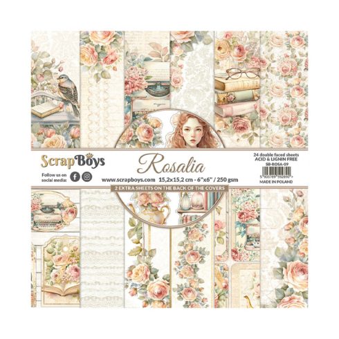ScrapBoys – Rosalia paperilehtiö 15,2 x 15,2 cm