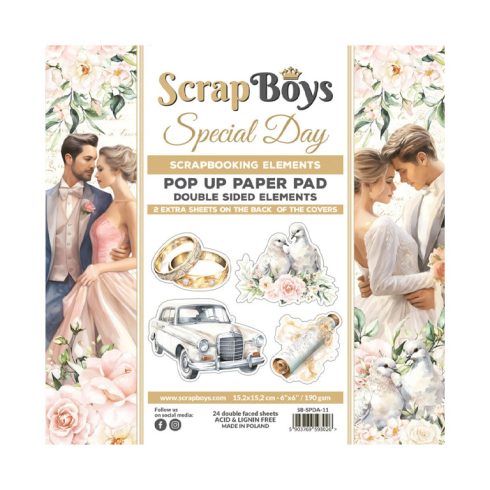 ScrapBoys – Special Day Pop-up Elements paperilehtiö 15 x 15 cm
