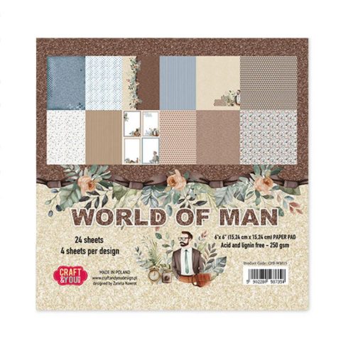 Craft & You Design – World of Man paperilajitelma 15,2 x 15,2 cm