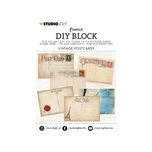 DIY Block – Vintage Postcards korttikuvat 7,4 x 10,5 cm (24 kpl)