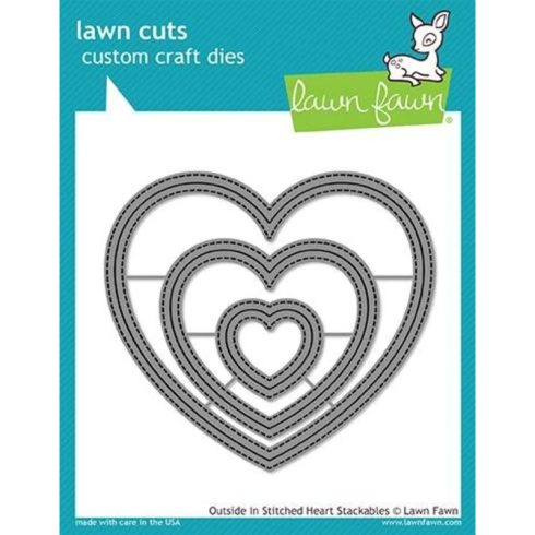Lawn Fawn stanssi – OUTSIDE IN STITCHED HEART STACKABLES