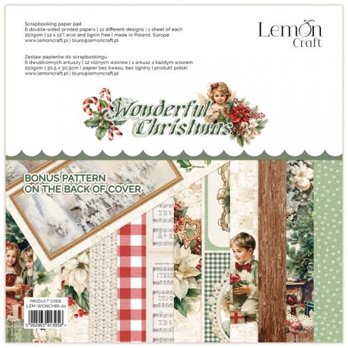 Lemon Craft – Wonderful Christmas paperilehtiö 30,4 x 30,4 cm