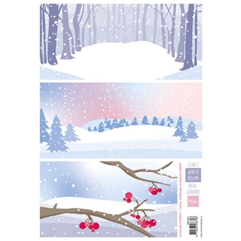 Marianne Design Eline's Winter Dreams Backgrounds Kuviopaperi A4