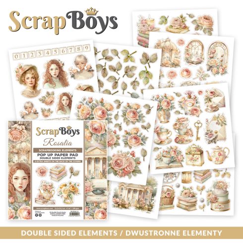 ScrapBoys – Rosalia Pop up Elements paperilehtio 152 x 152 cm1